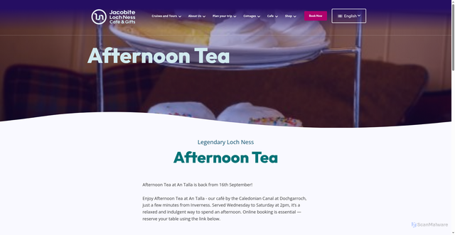Security scan screenshot of https://www.jacobite.co.uk/an-talla-afternoon-tea