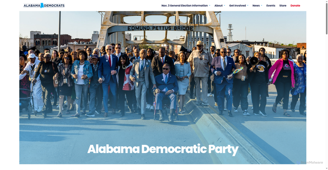 Security scan screenshot of https://aldemocrats.org/