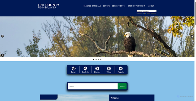 Security scan screenshot of https://eriecountypa.gov/