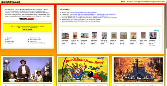 Security scan screenshot of https://songofthesouth.net