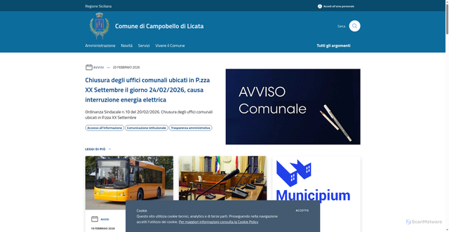 Security scan screenshot of https://www.comune.campobellodilicata.ag.it/it