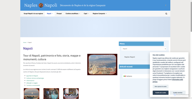 Security scan screenshot of https://www.naples-napoli.org/it/napoli/