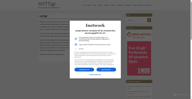 Security scan screenshot of https://nyttigt.se