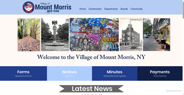 Security scan screenshot of https://www.villageofmountmorrisny.gov/
