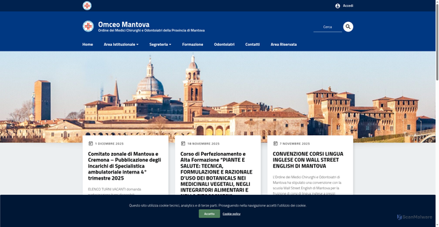 Security scan screenshot of https://www.omceomantova.it/