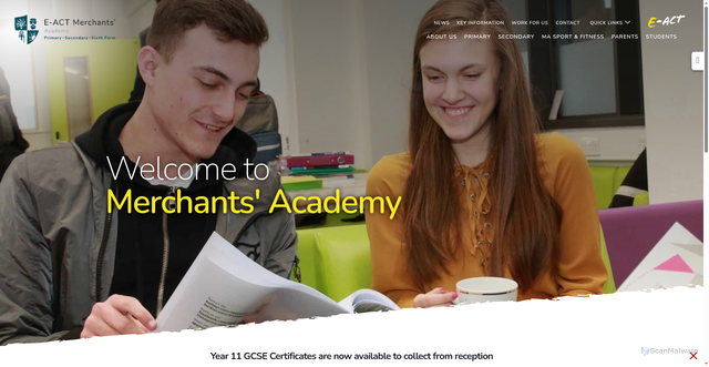 Security scan screenshot of https://merchantsacademy.e-act.org.uk/