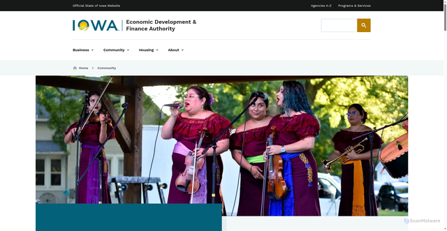Security scan screenshot of https://opportunityiowa.gov/community/arts-culture