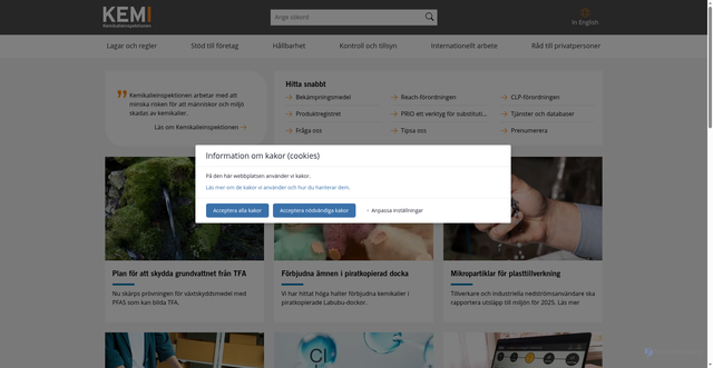 Security scan screenshot of https://www.kemi.se/