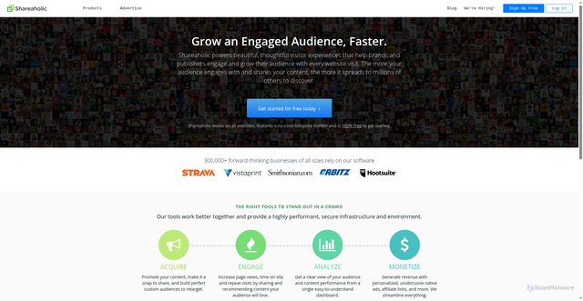 Security scan screenshot of https://pixel.shareaholic.com