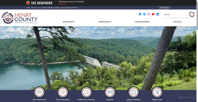 Security scan screenshot of https://henrycountyva.gov/