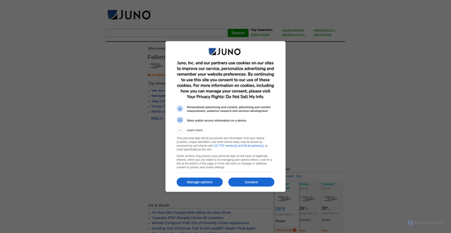 Security scan screenshot of https://my.juno.com