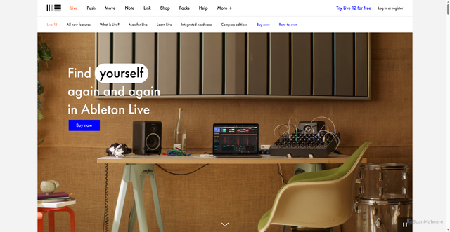 Security scan screenshot of https://www.ableton.com/en/live/
