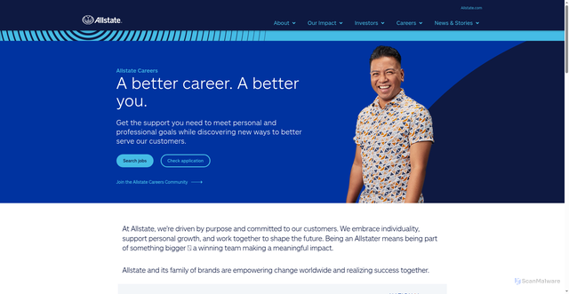 Security scan screenshot of https://www.allstatecorporation.com/careers.aspx