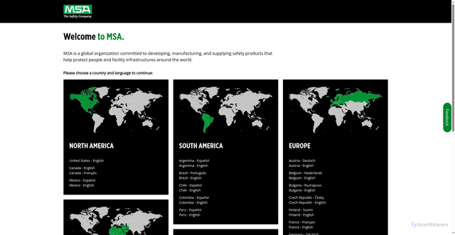 Security scan screenshot of https://lp.msasafety.com