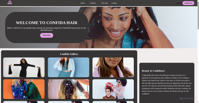 Security scan screenshot of https://confidahair.pages.dev/index.html