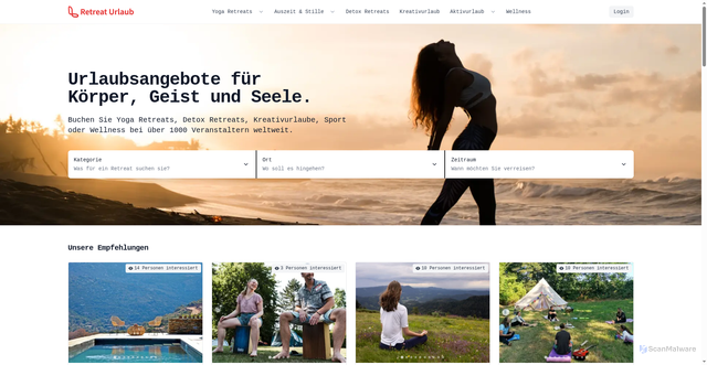 Security scan screenshot of https://retreaturlaub.de