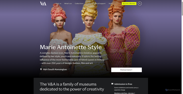 Security scan screenshot of https://www.vam.ac.uk/