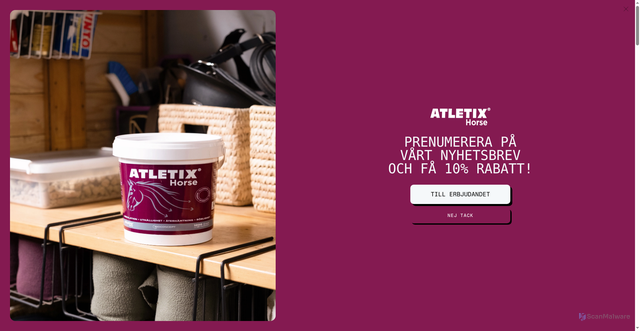 Security scan screenshot of https://atletixhorse.se