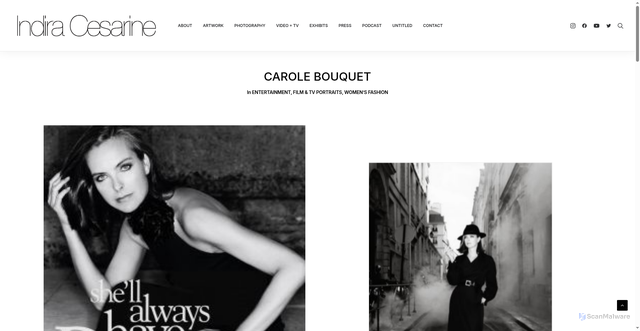 Security scan screenshot of https://indiracesarine.com/portfolio/carole-bouquet/