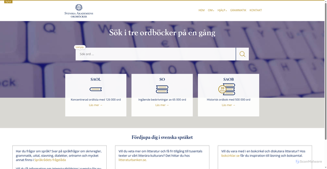 Security scan screenshot of https://svenska.se/