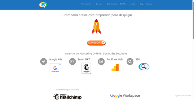 Security scan screenshot of https://socialbizsolutions.com