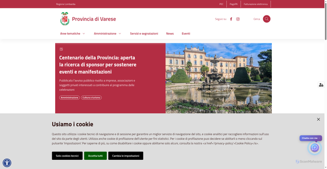 Security scan screenshot of https://www.provincia.va.it
