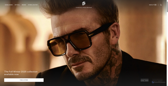 Security scan screenshot of https://davidbeckhameyewear.com/