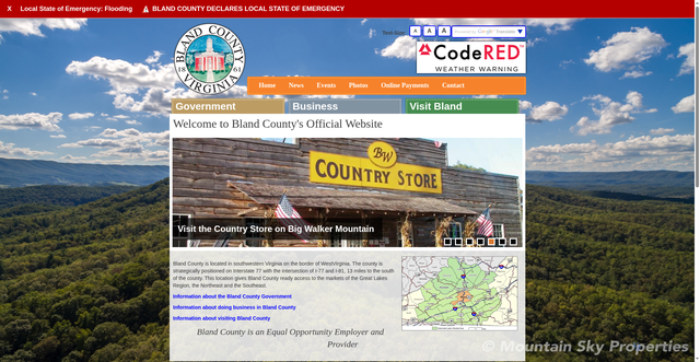 Security scan screenshot of https://www.blandcountyva.gov/