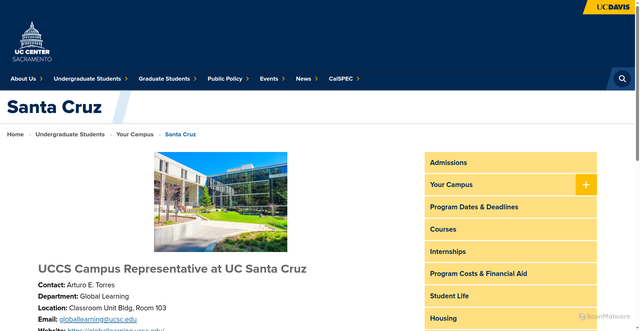Security scan screenshot of https://uccs.ucdavis.edu/santa-cruz