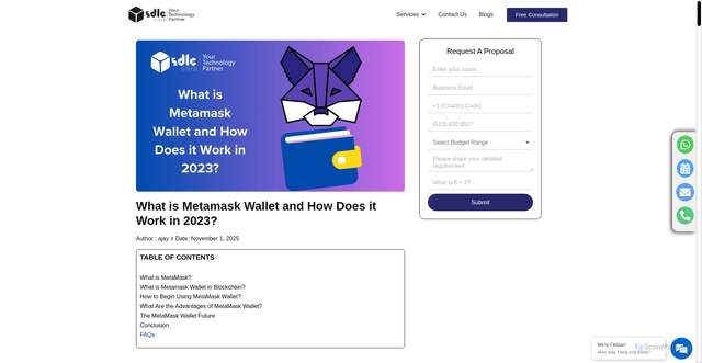 Security scan screenshot of https://sdlccorp.com/post/what-is-metamask-and-its-benefits/