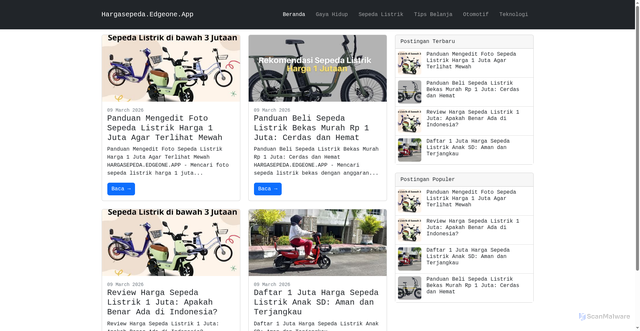Security scan screenshot of https://hargasepeda-t0ln1bre55.edgeone.app/