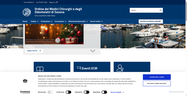 Security scan screenshot of https://www.omceosv.it/