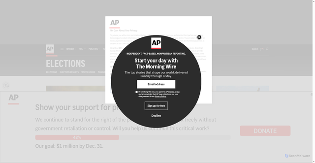 Security scan screenshot of https://elections.ap.org/