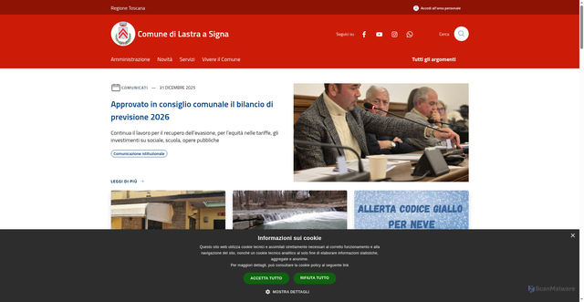 Security scan screenshot of https://www.comune.lastra-a-signa.fi.it/it