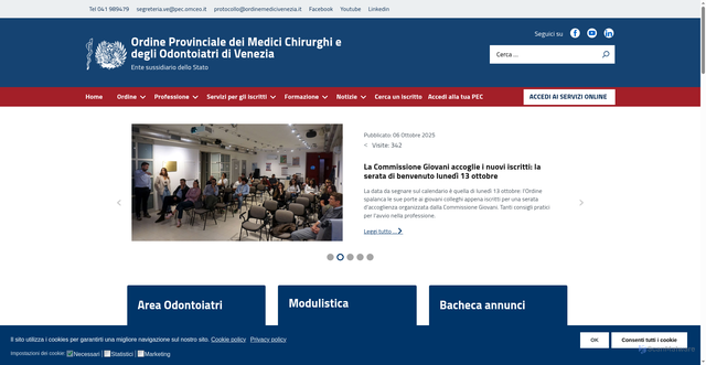 Security scan screenshot of https://www.omceovenezia.it/