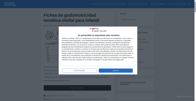 Security scan screenshot of https://www.imageneseducativas.com