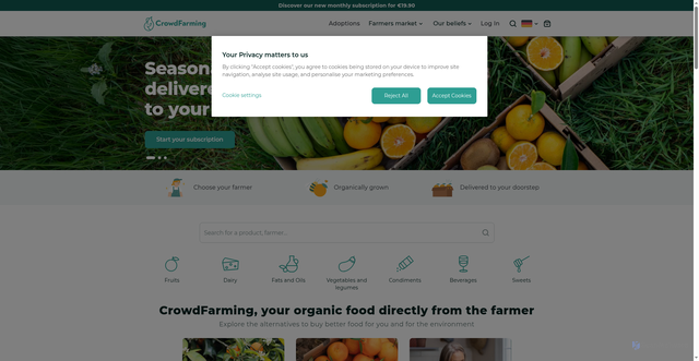 Security scan screenshot of https://www.crowdfarming.com/