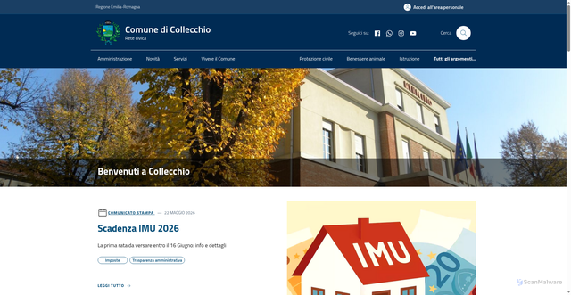 Security scan screenshot of https://www.comune.collecchio.pr.it
