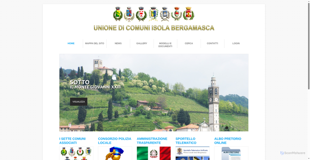 Security scan screenshot of https://www.unione.isola.bg.it/