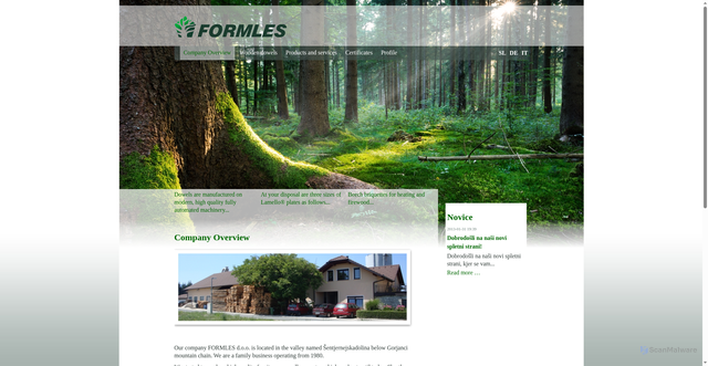Security scan screenshot of https://formles.si/