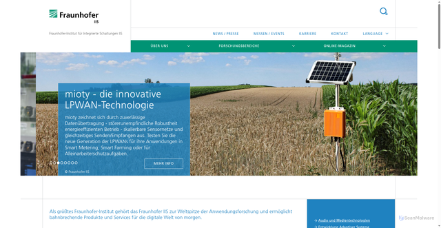 Security scan screenshot of https://www.iis.fraunhofer.de/