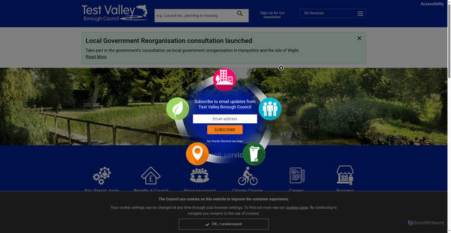 Security scan screenshot of https://www.testvalley.gov.uk/