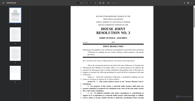 Security scan screenshot of https://documents.house.mo.gov/billtracking/bills254/hlrbillspdf/3353H.03T.pdf