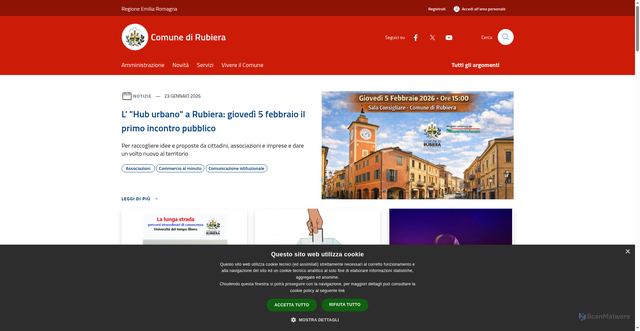 Security scan screenshot of https://www.comune.rubiera.re.it/it