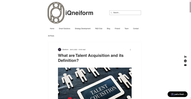 Security scan screenshot of https://www.iqneiform.fi/post/what-are-talent-acquisition-and-its-definition