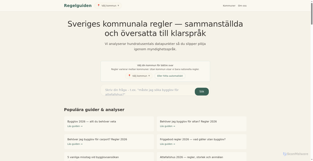 Security scan screenshot of https://regelguiden.nu