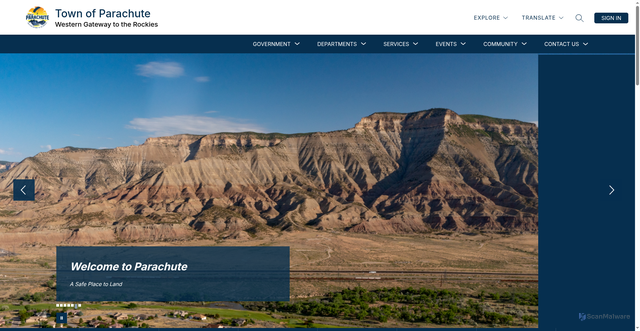 Security scan screenshot of https://www.parachute.gov/
