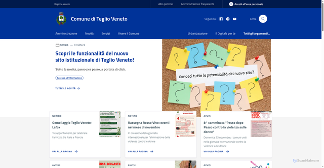 Security scan screenshot of https://www.comune.teglioveneto.ve.it/