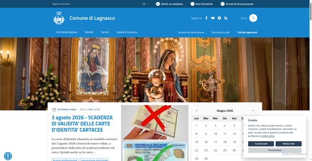 Security scan screenshot of https://www.comune.lagnasco.cn.it