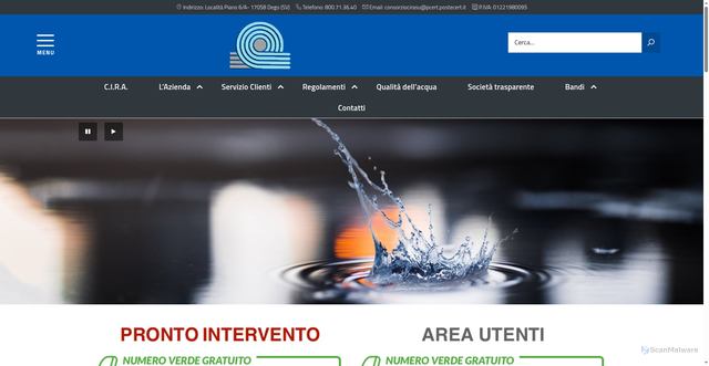 Security scan screenshot of https://www.ciraservizioidrico.it